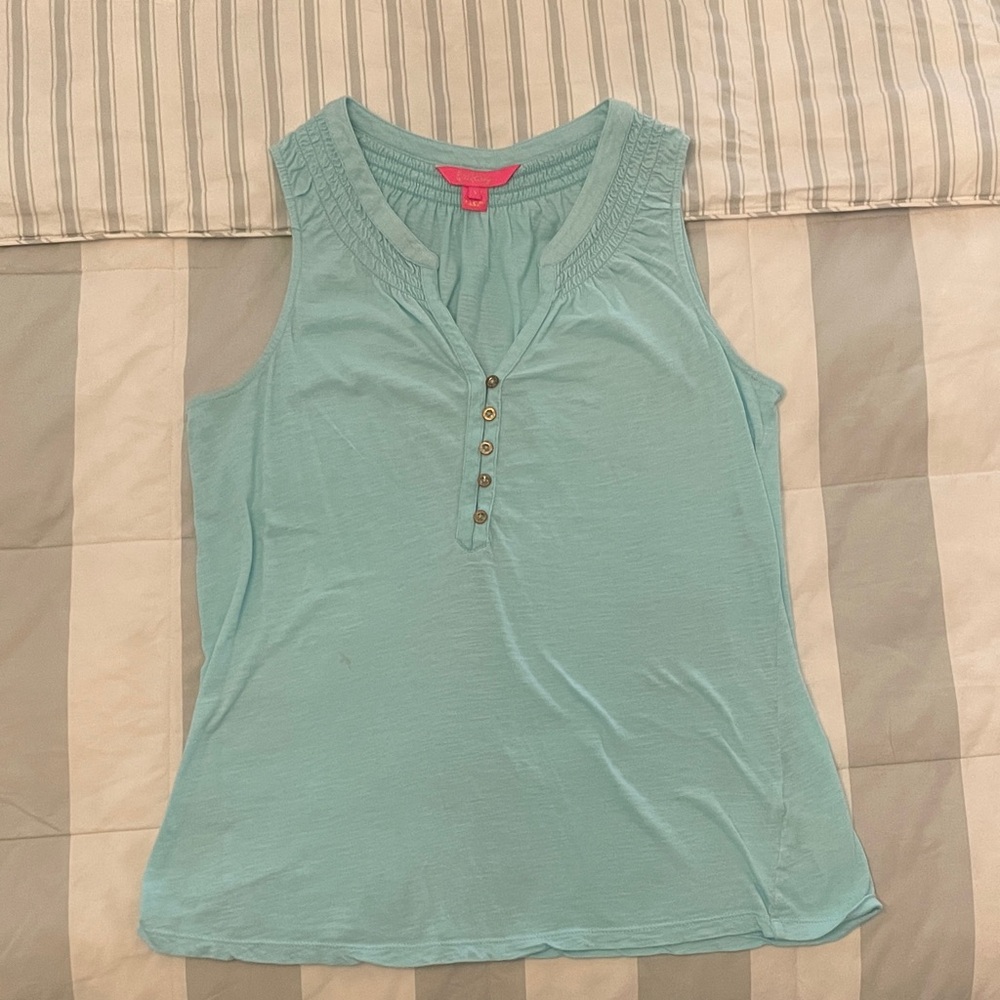 Lilly Pulitzer Aqua Sleeveless Tank Top